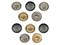 Cute Astronaut in Space with Stars 0.6" (15mm) Round Metal Shank Buttons for Sewing - Set of 10